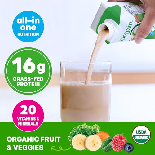 Image of Orgain Organic Nutritional Protein Shake, Iced Cafe Mocha - 16g Grass Fed Whey Protein, Meal Replacement, 20 Vitamins & Minerals, Fruits & Vegetables, Gluten Free, Non-GMO, 11 Fl Oz (24 Pack)