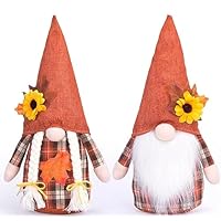 KUWUNG 2er Set Herbst-Wichtel Deko - Sonnenblumen Weihnachtszwerge Aus Plüsch Für Thanksgiving & Erntedekor