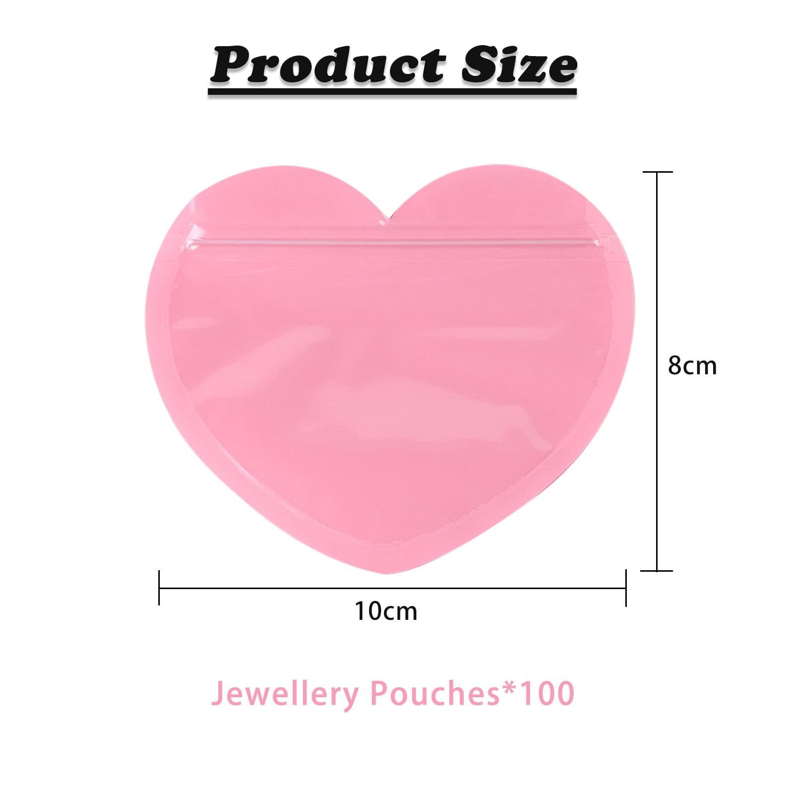 Sacchetti Per Gioielli A Forma Di Cuore - 100 Pezzi Richiudibili, Trasparenti, Per Anelli E Orecchini