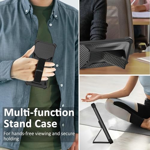 Bojioderf ZJBB-18493 BLACK Case Compatible For Tracfone Alcatel Tcl A1 A501Dl Phone Case Cover [With Tempered Glass Screen Protector] Hybrid Case [Folding Support Magnetic] [Frosted Anti-Fingerprint] Black thumb #1