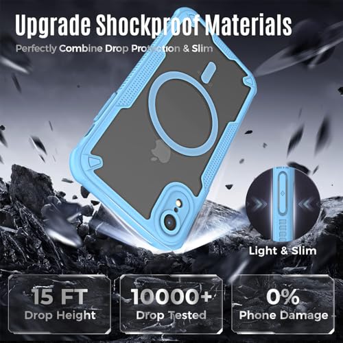 Coque de protection iPhone XR MagSafe bleue mate haute finition
