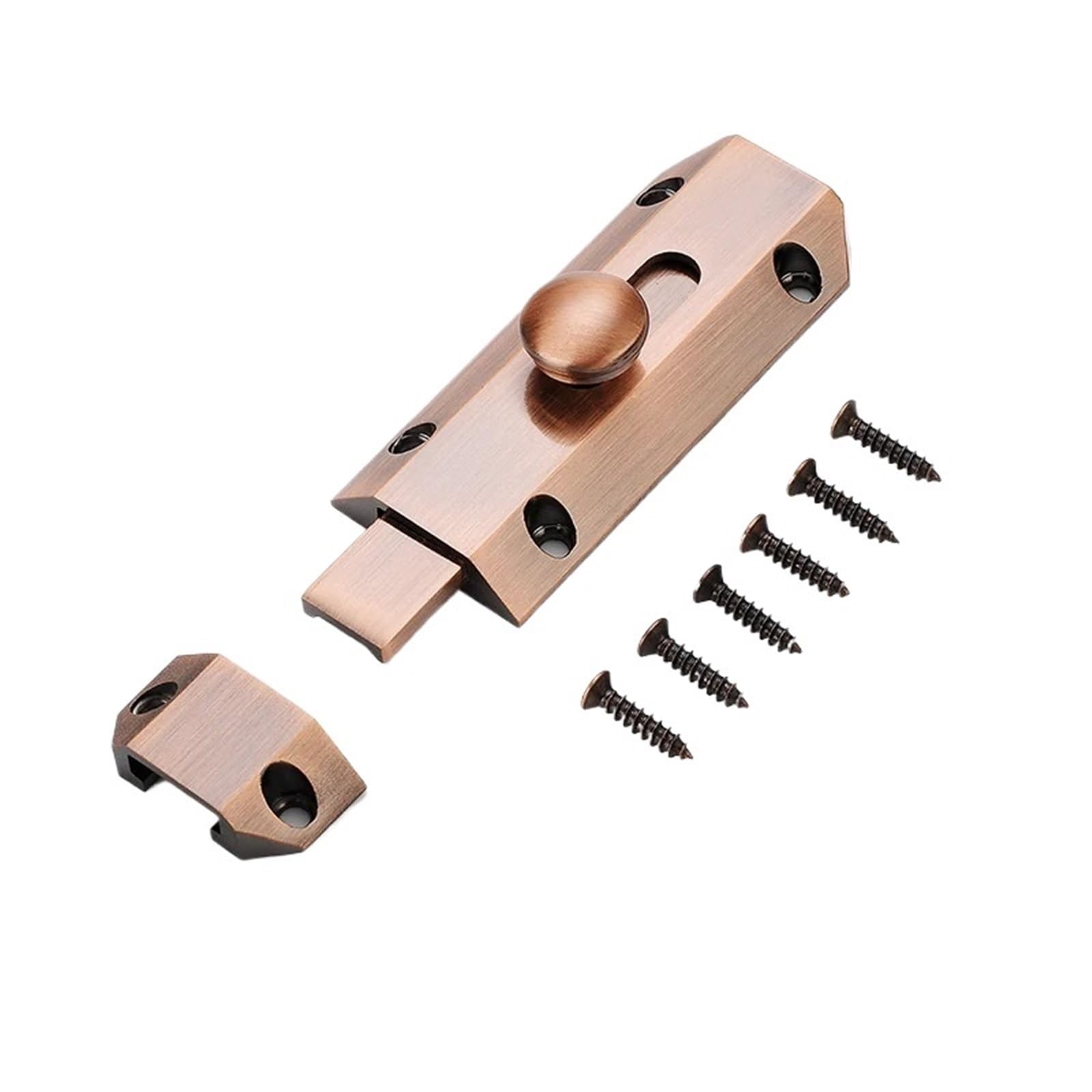 All-Copper Bolt Catch Lock Sliding Door Latch Universal Safety Bolts Home Hardware for Door(Red Bronze)