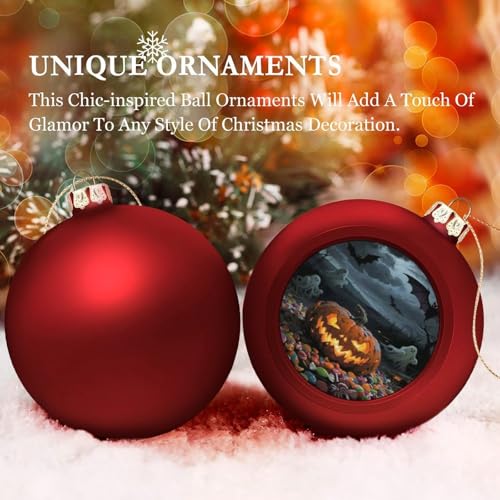 Boules de Noël citrouille foncée au design haut de gamme pour sapin