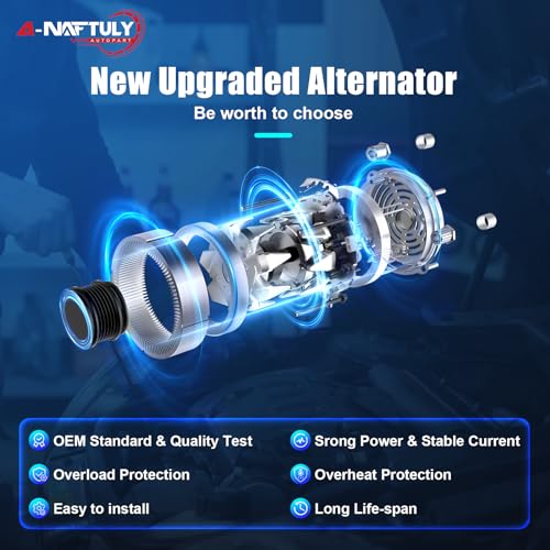 A-NAFTULY Alternator Replacement for Ford Ranger F150 E150 Explorer Escort Aerostar Bronco Pickup 2.3 2.3L 3.0L 4.0L 5.0L 5.8L 1992 1993 1994 1995 1996 1997, F07F-10300-AA F07U-10300-AA AFD0012 by A-NAFTULY - Image 3