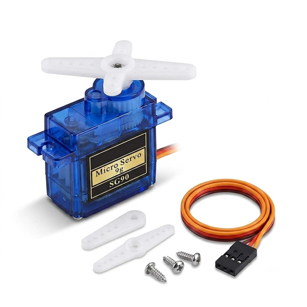 SG90 9G Micro Servo Motor 180° with Servo Horns & Mounting Screws | 4.8V-6V Mini Servo for Arduino, RC Car, RC Airplane, Robot, DIY Electronics Projects-image-0
