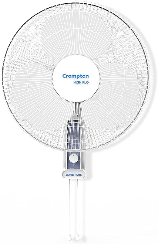 Crompton High Flo Waveplus wall mount fan-KD white