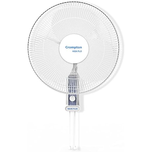 Crompton High Flo Waveplus wall mount fan KD white