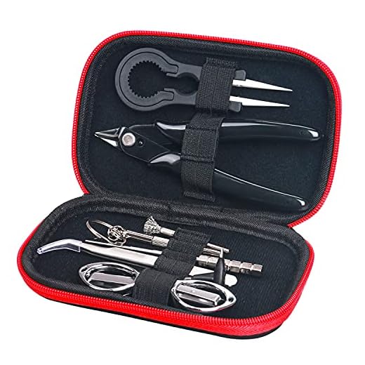 Leeko DIY Werkzeug Set, 9 Stück Spulenwerkzeugsatz mit Schraubendreher, Diagonalzange, Klappschere, Keramikpinzette, Bürste, Spule Jig, Gebogener Pinzette, Schraubendreher, Tragetasche