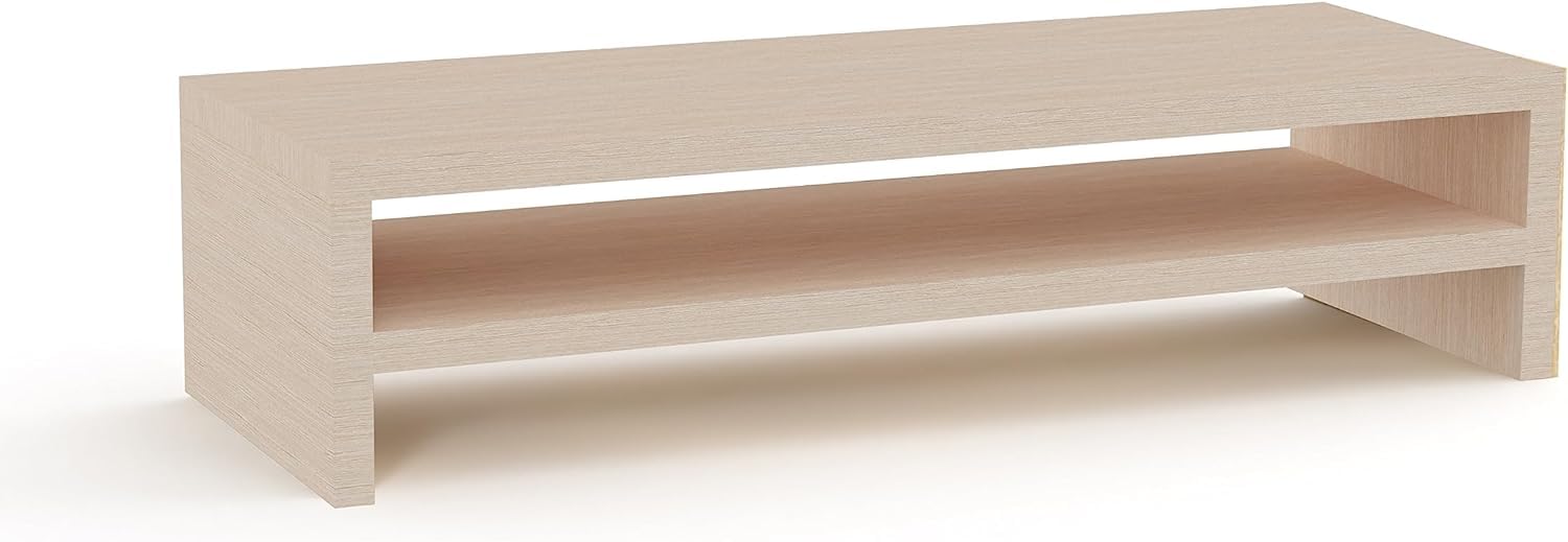 Sponsored Ad – Mahmayi Modern Wooden Riser Monitor Stand with 2 Tier Storage Shelf, Monitor Stand for Home Office Business, Stand Monitor Riser for Keyboard Storage, Laptop, Printer, and TV Screen - Oak Melamine