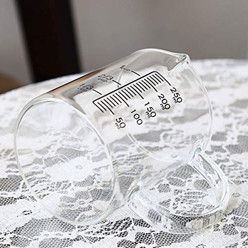 Daycount® Glass Microwave Breakfast Milk Cup, Graduated Measuring Cups Water Mugs With Handle 250Ml / 8 Oz #TOP3