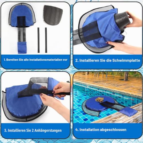 dellyy Ausstiegshilfe Pool für Tiere, Pool Ausstiegshilfe Tiere, Schwimmende Rampe Rettungen, Tierrampe Kleintier Swimming Fluchtrampe(1 Stück)