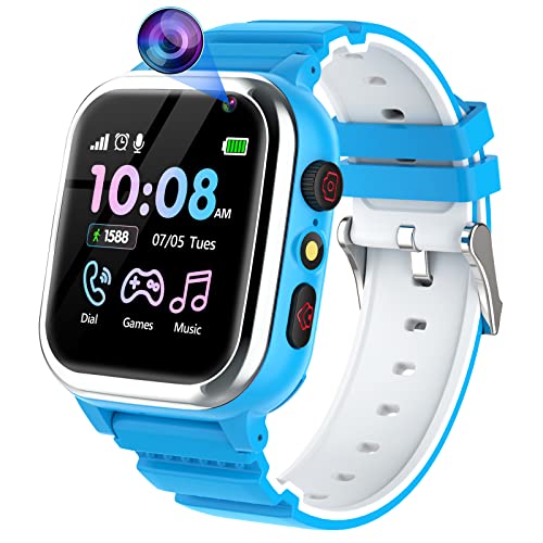 ELEJAFE Reloj Inteligente Niño, Smartwatch Niños 26 Juegos Llamadas Teléfono SOS Podómetro Calorías Vídeo MP3 Música Cámara Despertador Calculadora, Reloj Niños 3-14 Años Niño Niña Estudiantes Reg