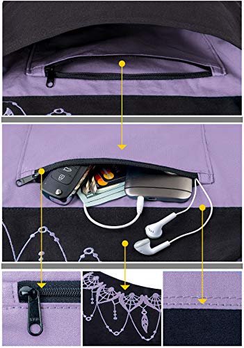 Zenifit Yoga Mat Bag – Versatile Yoga Bag with Mat Straps & Storage Pockets, Holds Yoga & Pilates Mats, Lightweight & Durable, Black and Lavender - Thumbnail 6