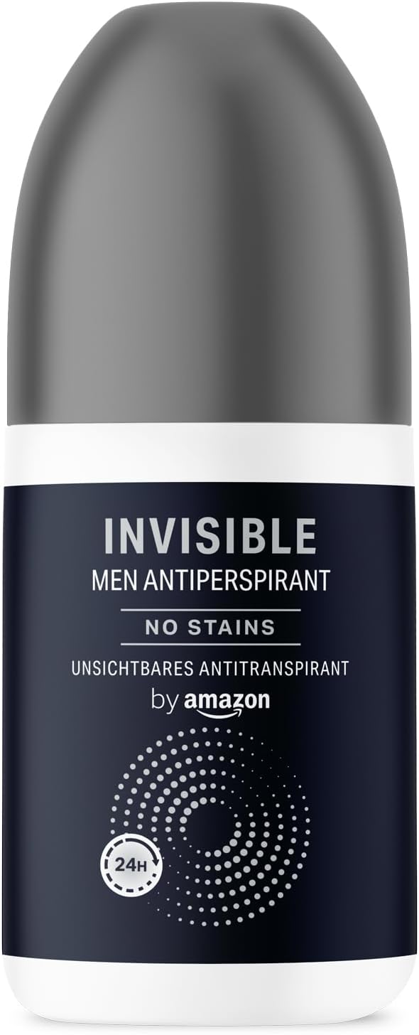 by Amazon, Deodorante roll-on Invisible antitraspirante da uomo, 1 x 75 ml