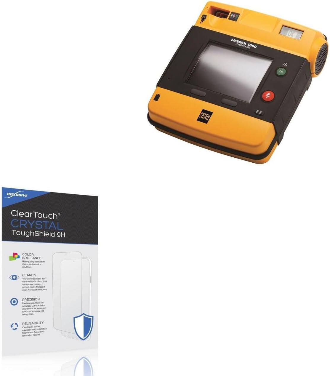 BoxWave Screen Protector Compatible with Stryker LifePak 1000 Defibrillator - ClearTouch Crystal ToughShield 9H (2-Pack), Clear 9H Tough Flexible Film Screen Protector