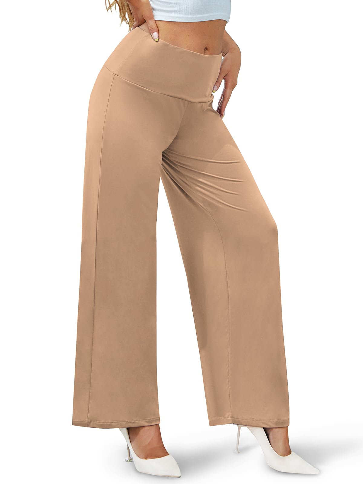 Arolina Women's Stretchy Wide Leg Palazzo Lounge Pants Casual Comfy High Waist Palazzo Pants