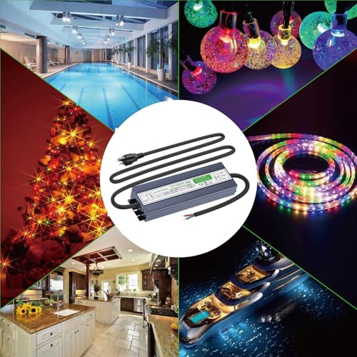 Image of LED Driver 200 Watts Waterproof IP67 AC 110V to 12V 16.5A Low Voltage Transformer Indoor or Outdoor Power Supply Adapter for LED Strip,Landscape Lighting Project, and Any 12V LED Lights