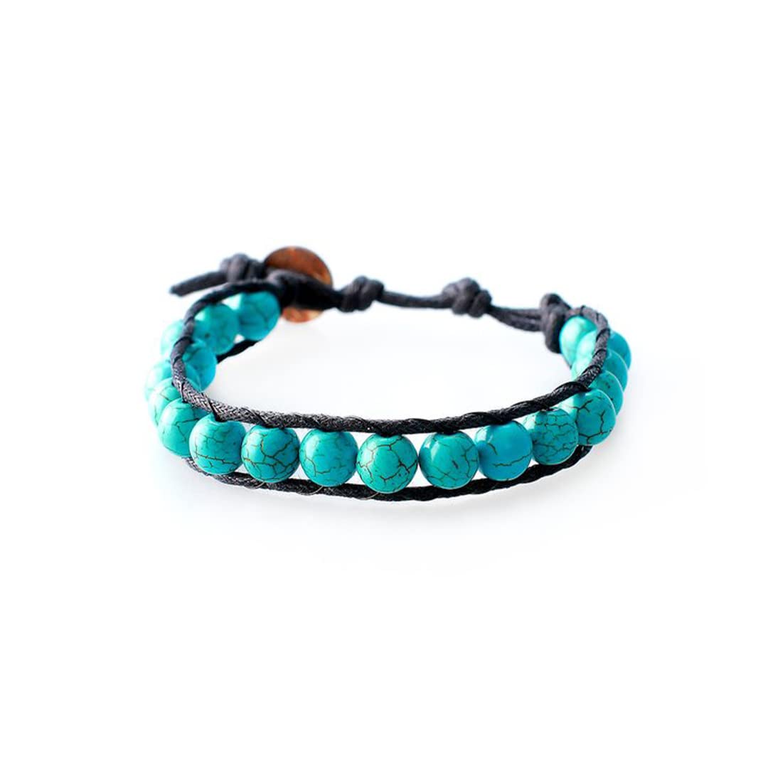 Lotus and LunaMen's Chakra Healing Natural Stone Bracelet for Guys Turquoise, Tigers Eye, Hematite, Onyx Mens Bracelet Jewelry