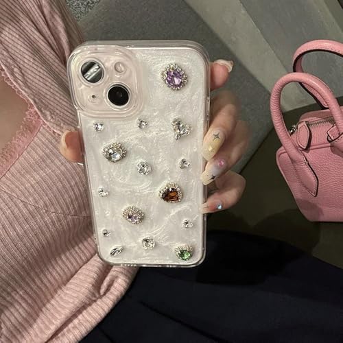 Housse de luxe couleur diamant à strass pour iPhone 15 Pro Max et iPhone 14