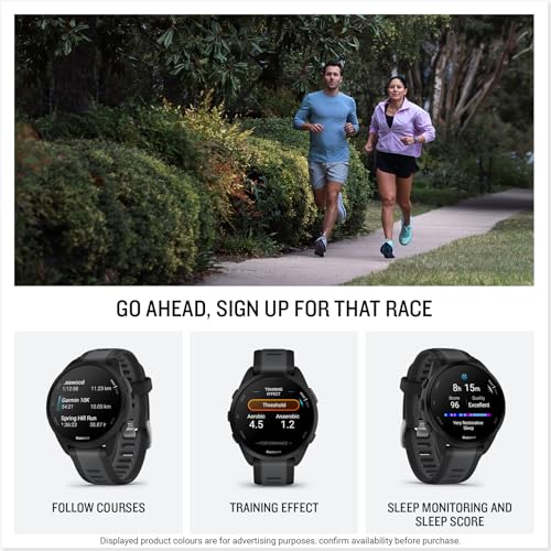 Garmin Forerunner 165, 43mm GPS running smartwatch, lightweight, AMOLED touchscreen, advanced training, insights & features, safety & tracking features, up to 11 days battery life, Whitestone - Image 5