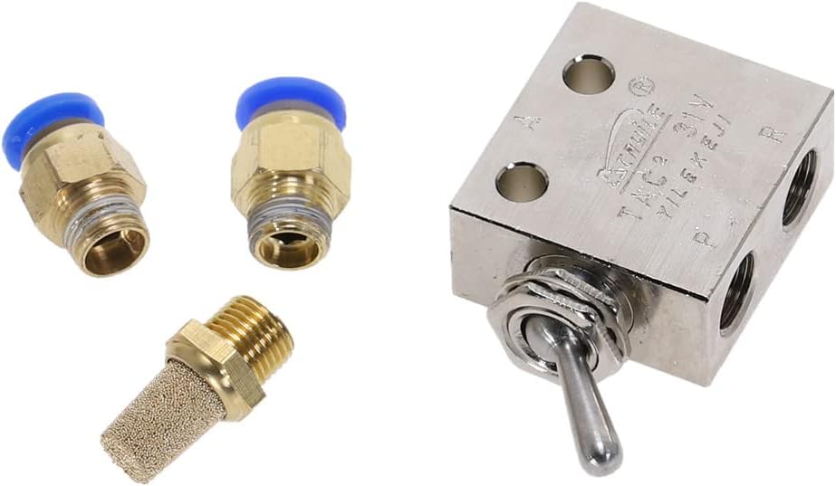 Air Valve, Mechanical Toggle Switch, TAC2-31V 1/8" PT Thread 2 Position 3 Way Toggle Lever Pneumatic Switchs Valves Fittings