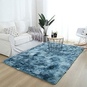 Vloerkleed 40×100 cm Superzacht en pluizig vloerkleed om aan te brengen in de woonkamer, slaapkamer, kinderkamer, eetkamer, marineblauw