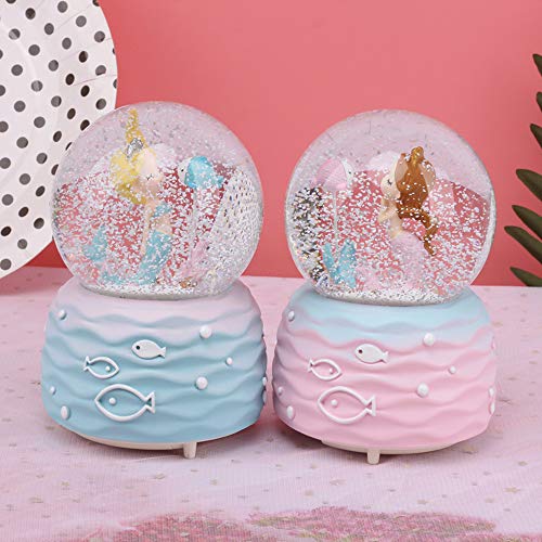 Mermaid Snow Globes,Snowglobes With Musical,Led Lights, Gifts For Girls,Birthday Christmas Festival Gift For 5-12 Year Old Girls (Blue) #TOP4