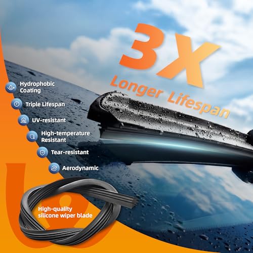 Image of Silicone Wiper Blades 26 inch + 18 inch Automotive Replacement Windshield Wiper Blades for Subaru Outback Legacy 2023-2020 Premium All-Seasons OEM Quality Wipers for Front Windshield(Set of 2)