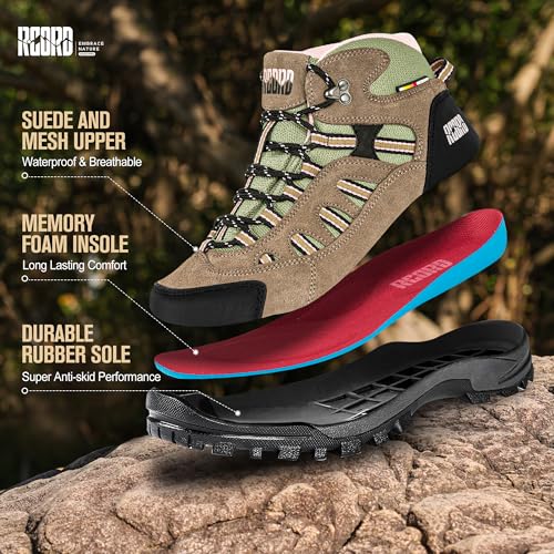Image of R CORD Hiking Boots Women Waterproof Non-Slip Womens Hiking Shoes Comfortable Outdoor Womens Hiking Boots Walking Boots Hiking Shoes Women