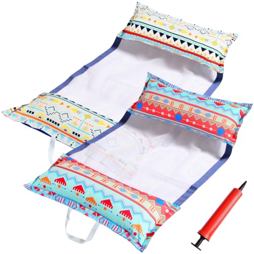 FindUWill 2 Pack Pool Hammock Floats for Adults, 4-in-1 Multi-Purpose Inflatable Fabric Water Floaties, Floating Swimming Hammock Water Lounge Chair Drifter for Summer Beach Party by FindUWill - Used condition - US$19.04
