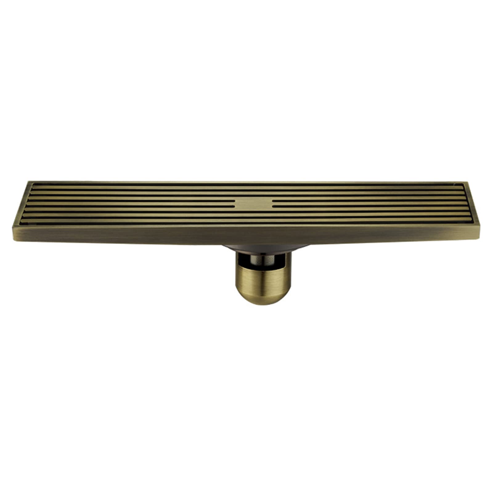 Scarico Doccia Lineare, Scarico Doccia Rettangolare Con Griglia in Ottone Scarico Doccia Con Griglia Rimovibile, Filtro Per Capelli Anti-Odore Scarico Doccia Antico, 30 * 8,2 Cm,Green bronze