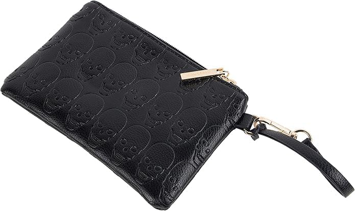 Women Devil Skull Purse Handbags Pu Leather Top-Handle Satchel Shopping Bag with Clutch Purse Black - Image 6