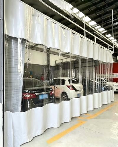 Cortina separadora de garaje en vinilo transparente aislado corredera exterior interior 2.5x2.6m 2
