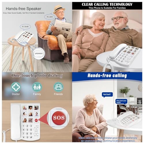 Azonee-Landline-Phones-for-Seniors-Big-Button-Phones-for-Seniors-9-Picture-Replaceable-One-Touch-Dial-110dB-Amplified-Ringer-House-Phones-for-The-Hearing-Visually-Impaired-Dementia-and-Alzheimer