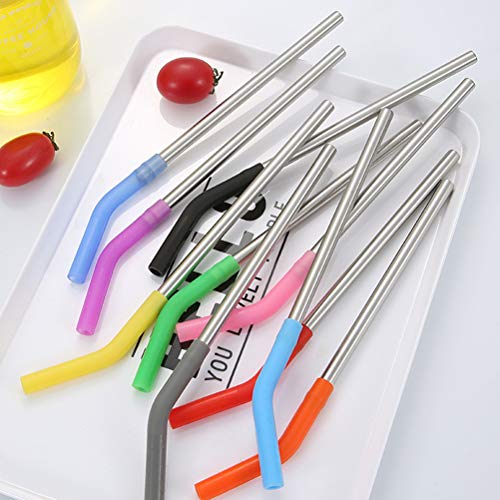 Pailles courbes acier inoxydable buse réutilisables lavables - 6
