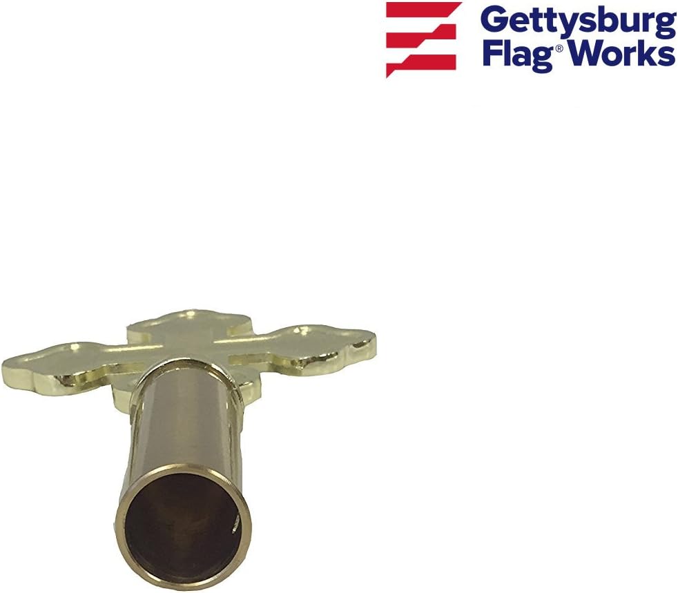4.5" Gold Botonee Church Cross, Christian Maryland Finial topper for indoor and parade flagpoles