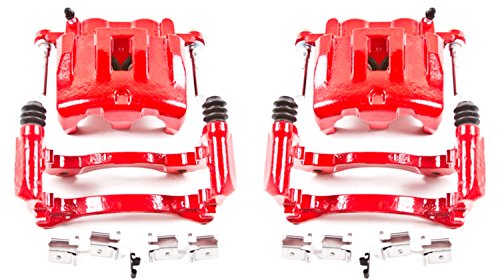 PowerStop Front Red Powder Coated Brake Caliper Pair for Jeep Grand Cherokee 1999-04 - High-Temp Brake Caliper Upgrade, S4826