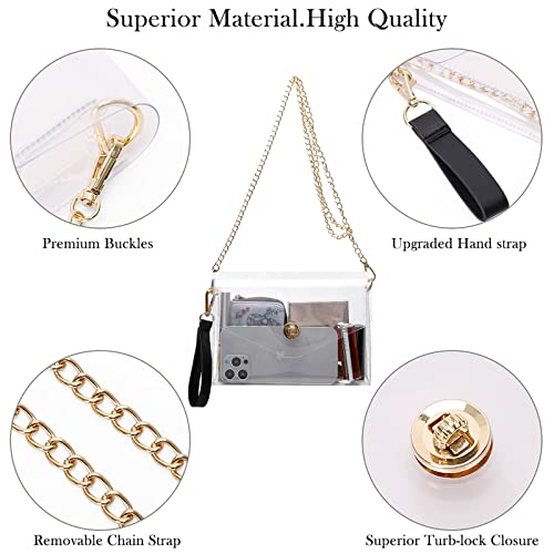 Image of MOETYANG Transparent Clutch Clear Purse Crossbody Shoulder Bags Stadium Approved Bags