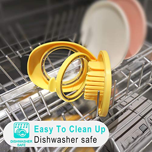 Egg Slicer for Hard Boiled Eggs,Easy to Cut Egg into Slices, Wedge and Dices, Sturdy ABS Body with Stainless Steel Wires,Non-slip Feet,Dishwasher Safe, BPA Free(YELLOW)