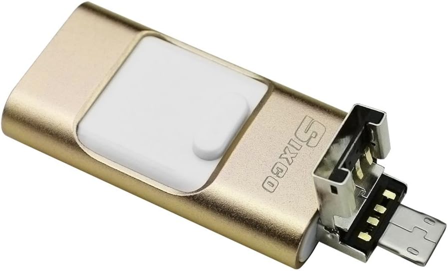 USB Flash drive 32 gb for iphone 6 7 plus android, samsung galax s 6 7 edge IOS ipad iphone flash drive, Lightning U Disk External storage Memory Storage Pen Drive by Sixco(Gold)