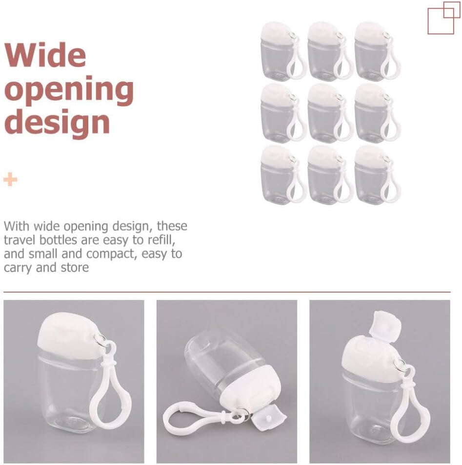 minkissy 27PCS 30ML Travel Size Clear Bottle with Keychain Bulk Plastic Pump Bottles with Flip Cap Leakproof Refillable Bottles Empty Shampoo Bottle for Liquid Travel Lotion