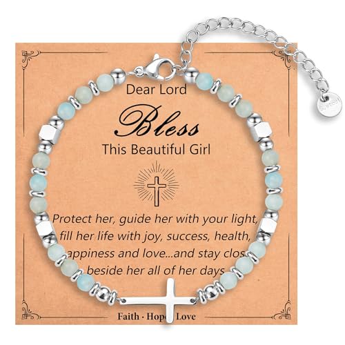 Image of Religious Cross Bracelet for Women Girls, Christian Gifts for Daughter Granddaughter Sister in Christ Friend Niece on Birthday Christmas Easter Valentines Day Graduation