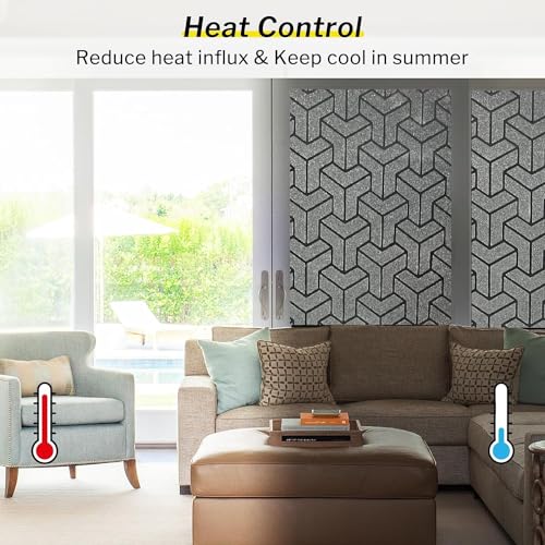 Image of Blackout Window Film, Sun Light Blocking Frosted Privacy Window Cling for Glass, Darkening Window Tint for Day Sleep, UV Blocking Static Cling Window Cover (24 X 100 Inch, 3D Plus Blackout)