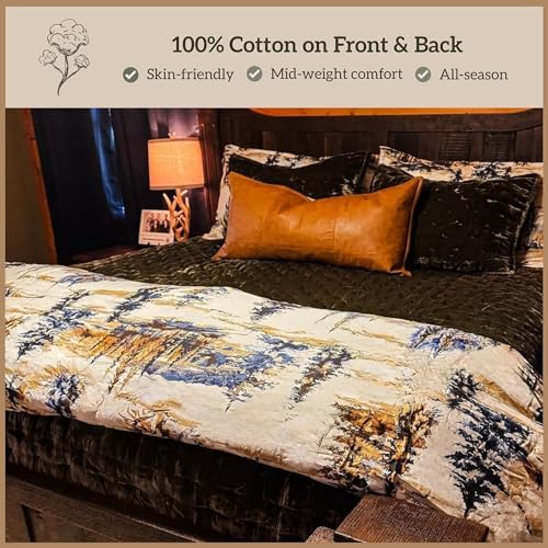 Image of Paseo Road Cabin Bedding Acadia 2 Piece Twin Pine Trees Comforter Set