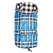 The Worthy Dog Plaid London Raincoat - Adjustable Fit Waterproof Dog Jacket with Reflective Piping and Velcro Closures - Blue