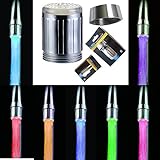 MUMENG Color Changing LED Light Stream Faucet Tap Adapter for Bathroom Kitchen (7 color)