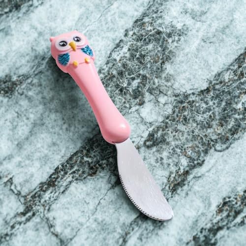 Image of Hian Kids Feeding Spoons Set with Carry Case - 304 Stainless Steel Spoon, Fork & Knife, Bird Design Handle, Easy to Carry for Lunch Box, Travel, Picnic - Pink Color, Pack of 3
