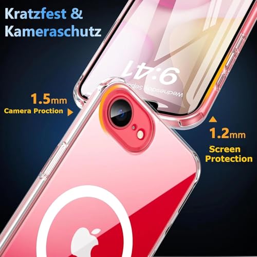 Image of REALCASE Ultra-Hybrid Back Case Cover for iPhone 16e Compatible with MagSafe | Camera Protection | Hard Crystal Clear Back | Shockproof Bumper Cover Case for iPhone 16e (PC & TPU, Transparent)