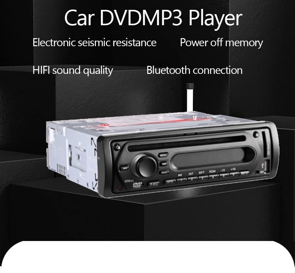Lettore DVD Portatile, Lettore DVD MP3 montato su auto Dispositivo lettore di controllo centrale Qualità audio HIFI 2 pezzi