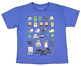 JINX Minecraft Big Boys' Sprites Premium Cotton T-Shirt (Royal Heather, X-Small)